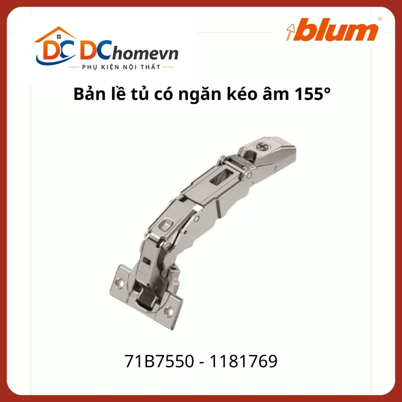 Bản lề tích hợp giảm chấn góc mở 155° 71B7550 1181769