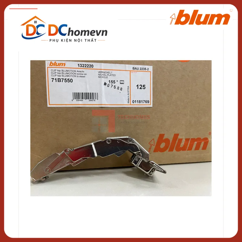 Bản lề Blum tích hợp giảm chấn góc mở 155° 71B7550 1181769