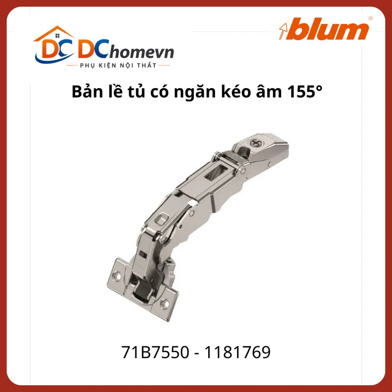 Bản lề tích hợp giảm chấn góc mở 155° 71B7550 1181769 Blum thumbnail 2