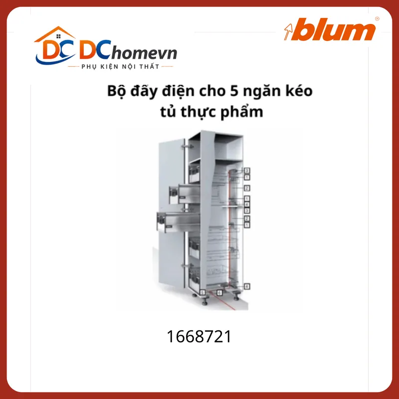 Bộ đẩy điện Blum 5 ngăn kéo SPACE TOWER 1668721 thumbnail 2