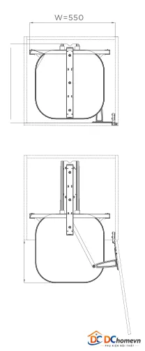 Kệ Xoay 6 Tầng Nhôm Xingfa (202296 – 600mm) – Higold thumbnail 3