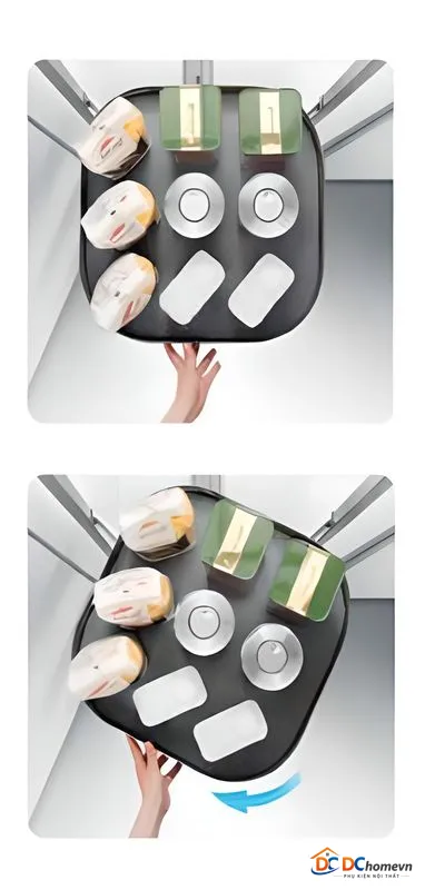 Kệ Xoay 6 Tầng Nhôm Xingfa (202296 – 600mm) – Higold thumbnail 2